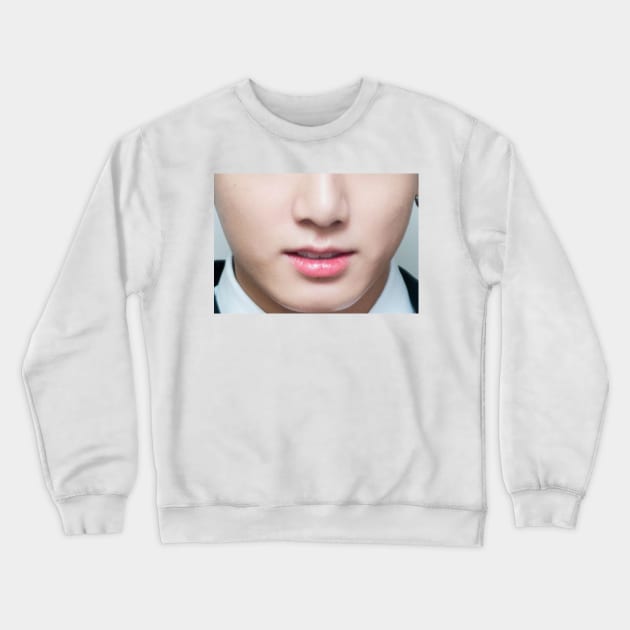 bts army jungkook face mask Crewneck Sweatshirt by thehollowpoint